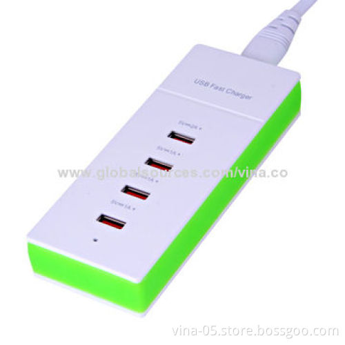 USB Power Strips for iPhone, iPad and Tablet PCs with 100 - 240V, 50/60Hz Input